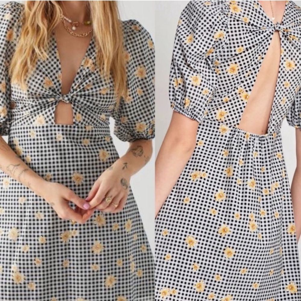 En Saison Gingham Mini Dress - SIZE LARGE
